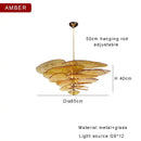 DecorBites™ Amber Glass Ceiling Chandelier for Elegant Living Room Decor.