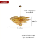 DecorBites™ Amber Glass Ceiling Chandelier for Elegant Living Room Decor.