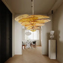 DecorBites™ Amber Glass Ceiling Chandelier for Elegant Living Room Decor.