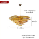 DecorBites™ Amber Glass Ceiling Chandelier for Elegant Living Room Decor.