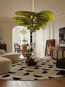 DecorBites™ Amber Glass Ceiling Chandelier for Elegant Living Room Decor.