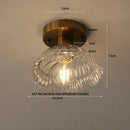 DecorBites™ Amber Glass Ceiling Lamp Wood Nordic Modern Bedroom Bathroom Light