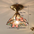 DecorBites™ Amber Glass Ceiling Lamp Wood Nordic Modern Bedroom Bathroom Light