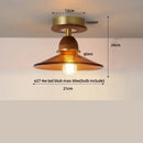 DecorBites™ Amber Glass Ceiling Lamp Wood Nordic Modern Bedroom Bathroom Light