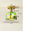 DecorBites™ Amber Glass Ceiling Lamp Wood Nordic Modern Bedroom Bathroom Light