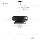 Glossy red layered glass ceiling pendant light for dining room