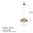 DecorBites™ Amber Glass Chandelier: Luxury Pendant Lighting for Bedroom, Dining Room, Kitchen, Restaurant