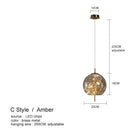 DecorBites™ Amber Glass Chandelier: Luxury Pendant Lighting for Bedroom, Dining Room, Kitchen, Restaurant