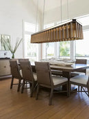DecorBites™ Amber Glass Chandelier Rectangle Pendant Lighting for Nordic Dining Room