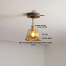 DecorBites™ Amber Glass Copper LED Ceiling Light Fixture for Modern Home Decor