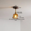 DecorBites™ Amber Glass Copper LED Ceiling Light Fixture for Modern Home Decor