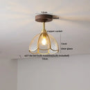 DecorBites™ Amber Glass Copper LED Ceiling Light Fixture for Modern Home Decor