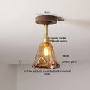 DecorBites™ Amber Glass Copper LED Ceiling Light Fixture for Modern Home Decor