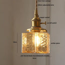 DecorBites™ Amber Glass Cube LED Pendant Lights, Japanese Style for Kitchen, Bedroom, Coffee.