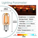 DecorBites™ Amber Glass Dimmable LED Filament Bulb E12 E14 Base T22G 1W 2200K