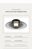 DecorBites™ Amber Glass Disc Wall Lamp LED Modern Minimalist Sconce Lighting