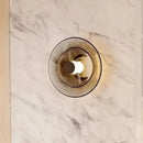 DecorBites™ Amber Glass Disc Wall Lamp: Modern Minimalist LED Sconce Lighting Fixture