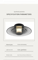 DecorBites™ Amber Glass Disc Wall Lamp: Modern Minimalist LED Sconce Lighting Fixture
