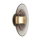 DecorBites™ Amber Glass Disc Wall Lamp: Modern Minimalist LED Sconce Lighting Fixture