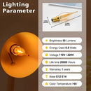 DecorBites™ Amber Glass LED Candle Light Bulb 2200K Retro C22TG Candelabra Night Decor E12 E14