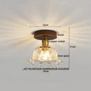 DecorBites™ Amber Glass LED Ceiling Light: Modern Aluminum Wood Kitchen Balcony Room Lamp