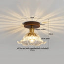 DecorBites™ Amber Glass LED Ceiling Light: Modern Aluminum Wood Kitchen Balcony Room Lamp