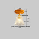DecorBites™ Amber Glass LED Ceiling Light: Modern Aluminum Wood Kitchen Balcony Room Lamp