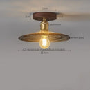 DecorBites™ Amber Glass LED Ceiling Light: Modern Aluminum Wood Kitchen Balcony Room Lamp