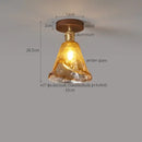DecorBites™ Amber Glass LED Ceiling Light: Modern Aluminum Wood Kitchen Balcony Room Lamp