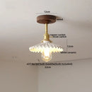 DecorBites™ Amber Glass LED Ceiling Light Modern Wood Canopy Kids Room Fixture