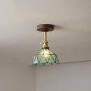 DecorBites™ Amber Glass LED Ceiling Light Modern Wood Canopy Kids Room Fixture