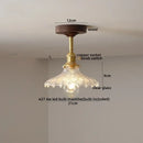 DecorBites™ Amber Glass LED Ceiling Light Modern Wood Canopy Kids Room Fixture