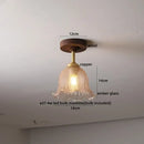 DecorBites™ Amber Glass LED Ceiling Light Modern Wood Canopy Kids Room Fixture
