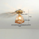 DecorBites™ Amber Glass LED Ceiling Lights Modern Home Lighting Copper Socket