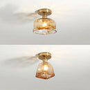 DecorBites™ Amber Glass LED Ceiling Lights Modern Home Lighting Copper Socket