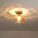DecorBites™ Amber Glass LED Ceiling Lights Modern Home Lighting Copper Socket