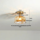 DecorBites™ Amber Glass LED Ceiling Lights Modern Home Lighting Copper Socket
