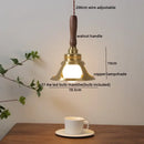 DecorBites™ Amber Glass LED Pendant Lamp, Copper Walnut Hanging Light Fixture for Home Decor