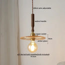 DecorBites™ Amber Glass LED Pendant Lamp, Copper Walnut Hanging Light Fixture for Home Decor