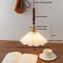 DecorBites™ Amber Glass LED Pendant Lamp, Copper Walnut Hanging Light Fixture for Home Decor