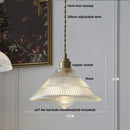 DecorBites™ Amber Glass LED Pendant Lamp Walnut Wood Copper Hanging Light