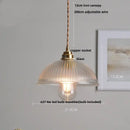 DecorBites™ Amber Glass LED Pendant Lamp Walnut Wood Copper Hanging Light