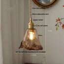 DecorBites™ Amber Glass LED Pendant Lamp with Adjustable Wire for Dining Room and Kitchen