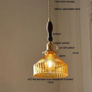 DecorBites™ Amber Glass LED Pendant Light Fixture Modern Home Lighting Plafond Lamp