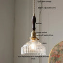 DecorBites™ Amber Glass LED Pendant Light Fixture Modern Home Lighting Plafond Lamp