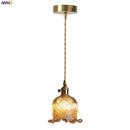 Modern flower amber glass pendant light dining room hanging fixture