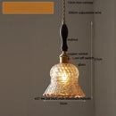 Amber glass led pendant light kitchen embossed diamond pattern