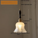 Amber glass led pendant light kitchen embossed diamond pattern