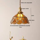 Vintage amber glass led pendant light for dining room