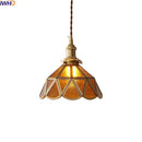 Vintage amber glass led pendant light for dining room